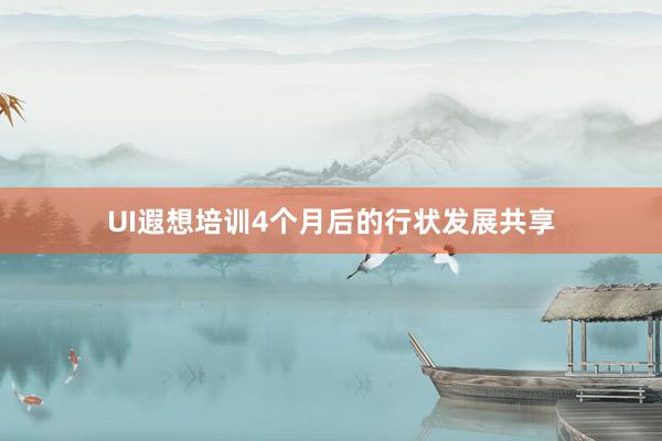 UI遐想培训4个月后的行状发展共享